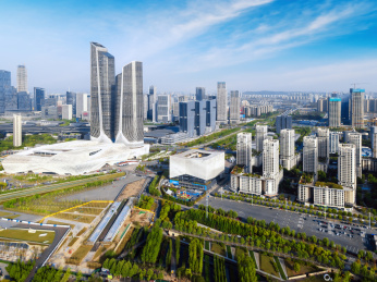 航拍南京cbd城市风貌全景