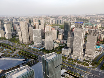 航拍南京cbd城市风貌全景