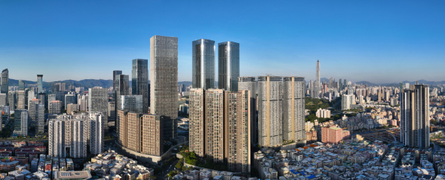 广东省深圳市福田区下沙京基滨河时代航拍