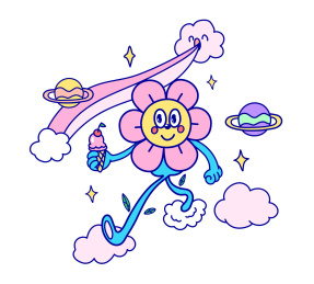 可爱卡通向日葵图案矢量