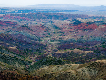 中国新疆S101省道百里丹霞风景区航拍