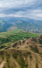 中国新疆S101省道百里丹霞风景区航拍