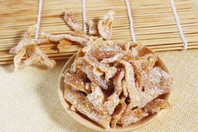 麻布上的盐津陈皮