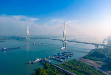 南京八卦洲长江大桥航拍风光