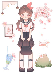冰饮女孩和纸胶带