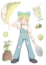冰饮女孩和纸胶带