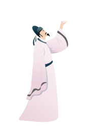 中国风唐朝古人人物李白饮酒