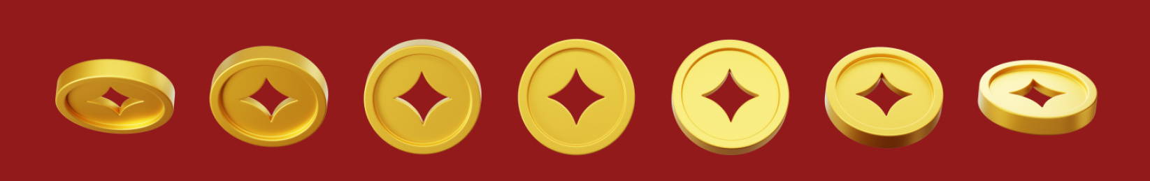 春节新春纪念币金币铜钱年货3D