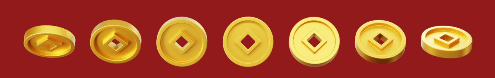 春节新春纪念币金币铜钱年货3D