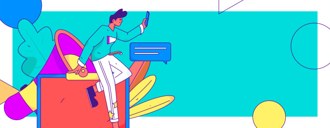 通知公告矢量人物创意扁平手绘插画