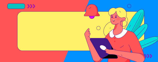 通知公告矢量人物创意扁平手绘插画