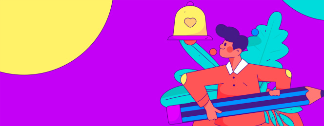 通知公告矢量人物创意扁平手绘插画