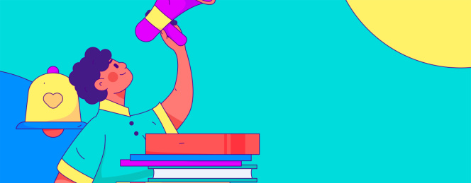 通知公告矢量人物创意扁平手绘插画