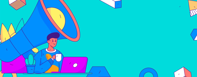 通知公告矢量人物创意扁平手绘插画