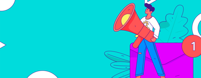 通知公告矢量人物创意扁平手绘插画