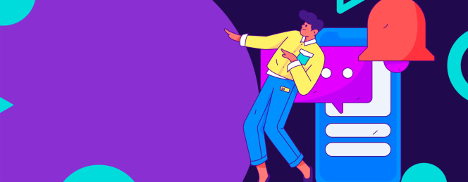 通知公告矢量人物创意扁平手绘插画