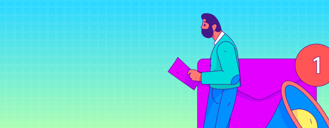 通知公告矢量人物创意扁平手绘插画