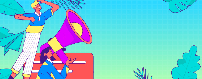 通知公告矢量人物创意扁平手绘插画