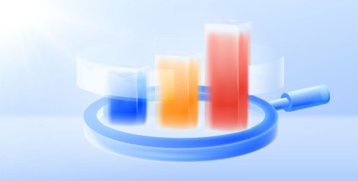 磨砂玻璃柱状和放大镜蓝色