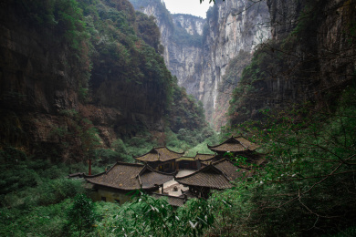 中国重庆武隆天生三桥的风光