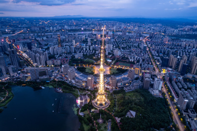 湖南省株洲神农城夜景 