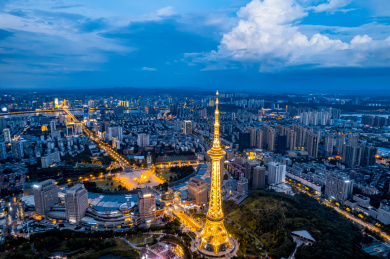 湖南省株洲神农城夜景 