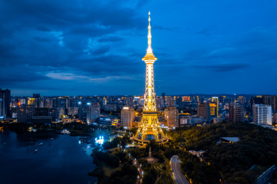 湖南省株洲神农城夜景 