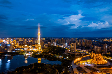湖南省株洲神农城夜景 