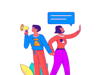 通知公告矢量人物创意扁平手绘插画