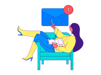 通知公告矢量人物创意扁平手绘插画