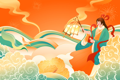 中秋节嫦娥矢量插画