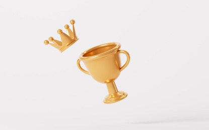 金色奖杯模型3D渲染