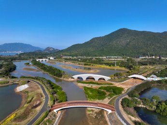 深圳大鹏新区禾塘湿地公园鹿嘴自然步道航拍