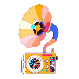 蒸汽朋克留声机矢量素材