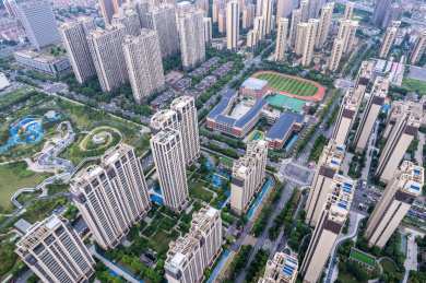 航拍合肥城市高端住宅
