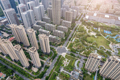 航拍合肥城市高端住宅