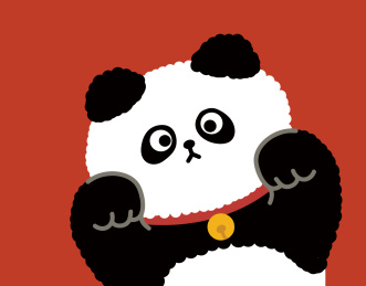 新年国宝招财熊猫卡通插画