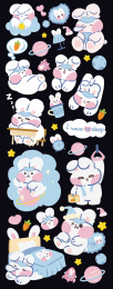 睡眠兔兔可爱卡通咕卡贴纸插画