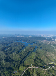 惠州市惠城区激流坑水库桃花源生态公园航拍