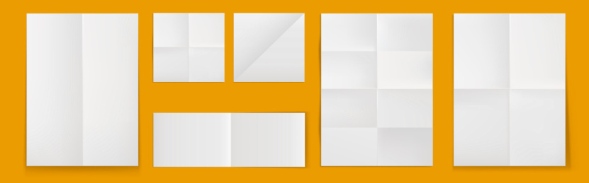 带有折痕的空白纸张素材