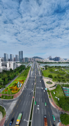 珠海市香洲区前山澳门回归纪念公园航拍