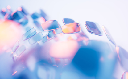 抽象彩色透明玻璃背景3D渲染