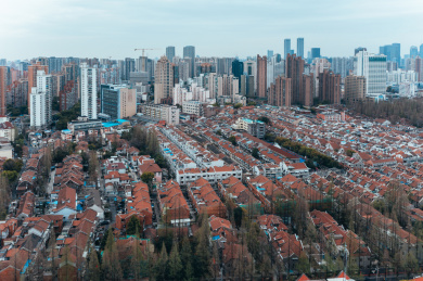 航拍山阴路历史文化风貌区