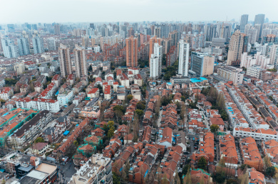 航拍山阴路历史文化风貌区