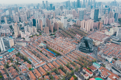 航拍山阴路历史文化风貌区