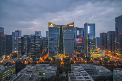 成都高新天府三街希顿广场夜景