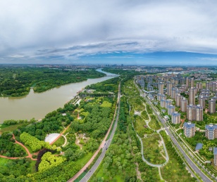 航拍通州大运河森林公园