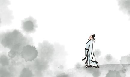 中国传统文化古典诗词古代诗人山水水墨画