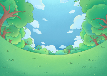 树林草地天空