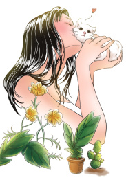 吸猫的女孩